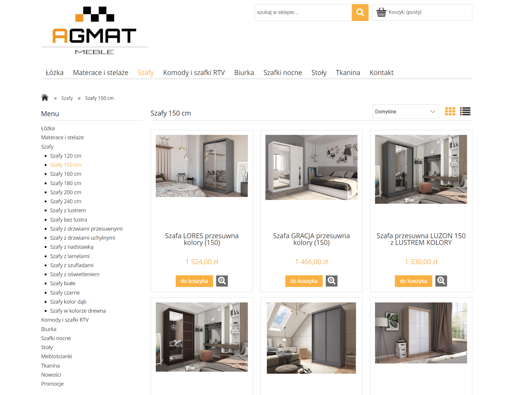 Szafy 150 cm z drzwiami przesuwnymi - rozwiązanie do małych mieszkań i kawalerek